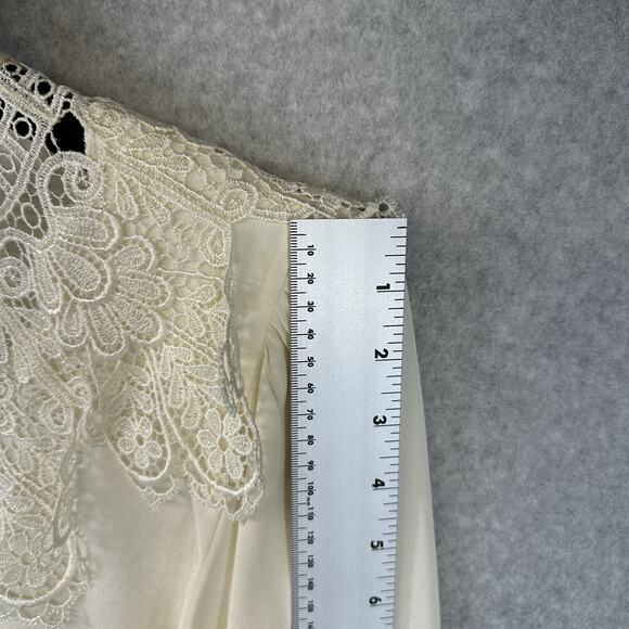 San Andre 1993 Womens Vintage Blouse Size 6 Lace Neck White Long Sleeve - Picture 7 of 16